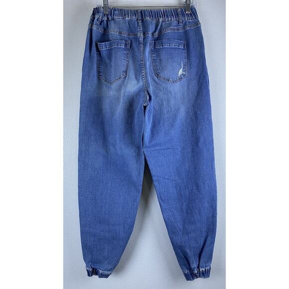 Blank NYC Size 28 Denim Womens Pull On Jogger Distressed Whiskering - Picture 5 of 10